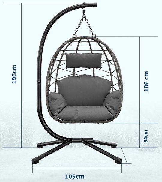 💺 Garvee Hängesessel mit Gestell bis 150 kg für 114,30€ (statt 140€)
