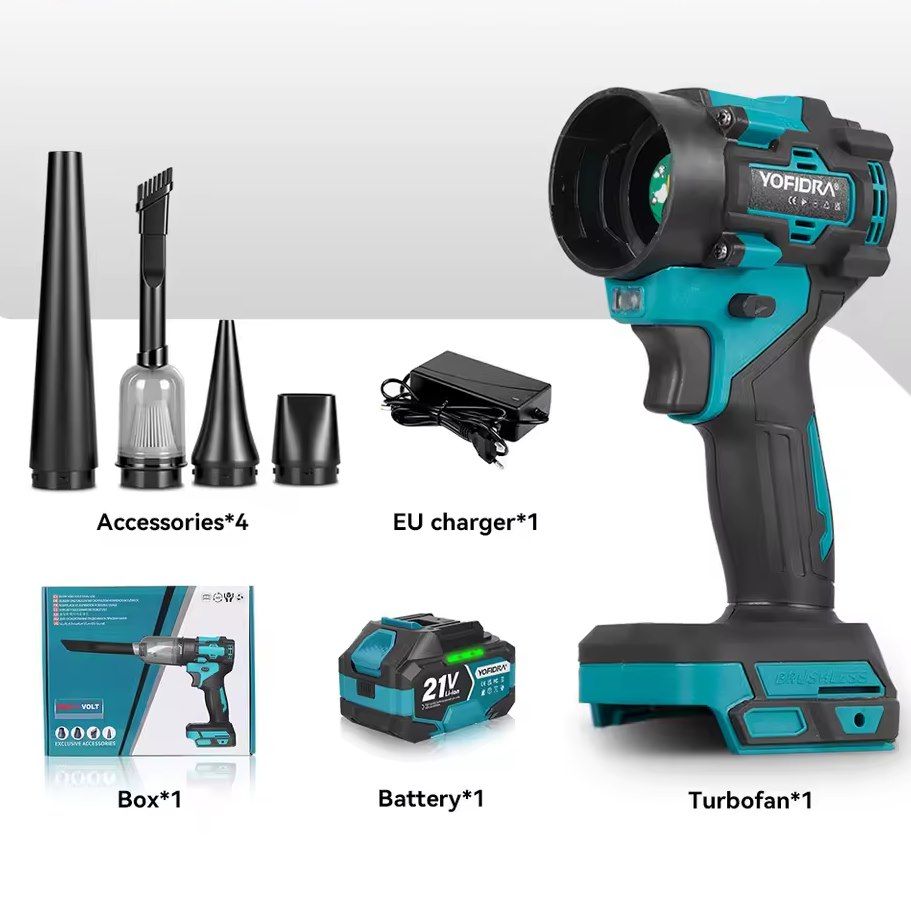 💨 YOFIDRA 2in1 elektrisches Turbogebläse mit 80000 U/min inkl. 21V Akku für 44,69€ (statt 55€)