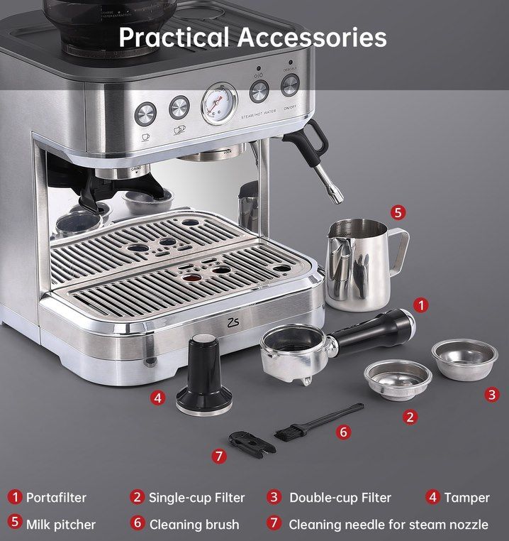 ☕ Garvee Espresso Siebträgermaschine mit Milchaufschäumer & Mahlwerk für 243€ (statt 300€) ☕ Garvee Espresso Siebträgermaschine mit Milchaufschäumer & Mahlwerk für 243€ (statt 300€)