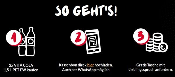 đ„2 Fl. VITA COLA kaufen, 1 Jutetasche gratis sichern đ„2 Fl. VITA COLA kaufen, 1 Jutetasche gratis sichern