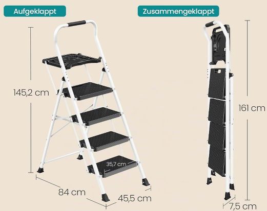 🪜 SONGMICS klappbare Trittleiter aus Stahl mit 4 Stufen für 38,49€ (statt 55€) 🪜 SONGMICS klappbare Trittleiter aus Stahl mit 4 Stufen für 38,49€ (statt 55€)