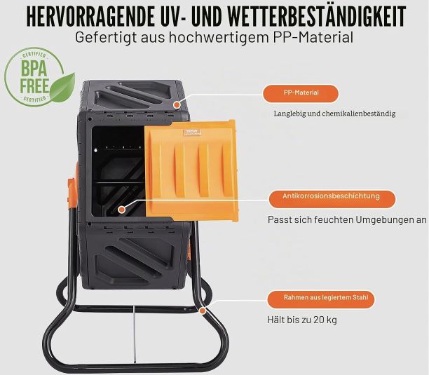 🌿 VEVOR Trommelkomposter (70L) für bis zu 20kg für 34,30€ (statt 50€) 🌿 VEVOR Trommelkomposter (70L) für bis zu 20kg für 34,30€ (statt 50€)