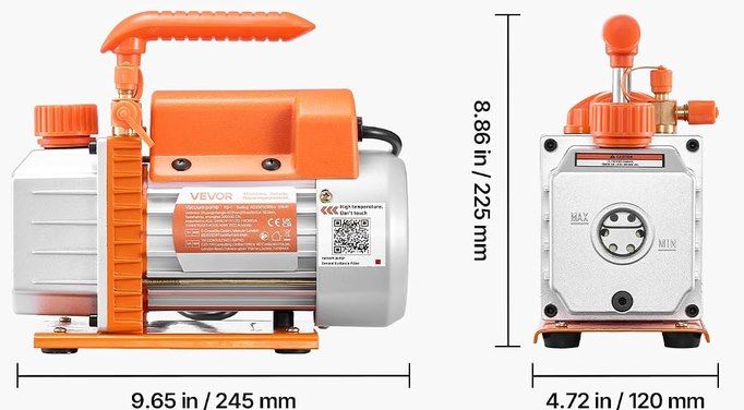 💦 VEVOR 180W Vakuumpumpe, 3,5 CFM 99 L/min für 45€ (statt 53€)