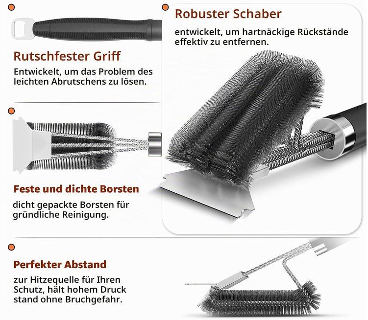 🍖 Grillbürste mit langen Griff, Edelstahlborsten+ Flaschenöffner für 4,99€ (statt 10€) 🍖 Grillbürste mit langen Griff, Edelstahlborsten+ Flaschenöffner für 4,99€ (statt 10€)