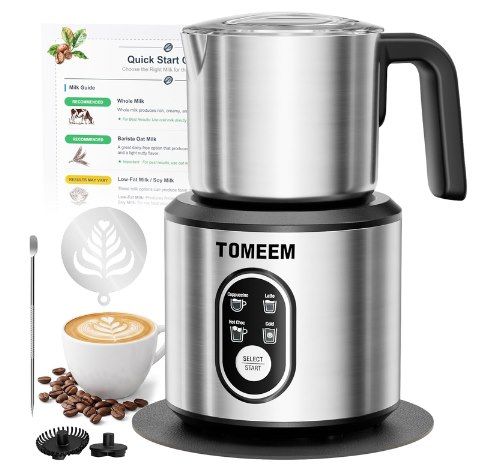 ☕ TOMEEM 4in1 Milchaufschäumer mit 4 Programmen für 48,99€ (statt 70€)