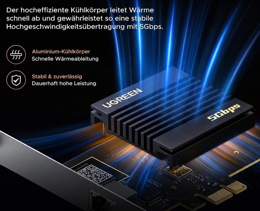 ⏲ UGREEN PCIe Netzwerkkarte 5Gbps für 35,99€ (statt 46€) ⏲ UGREEN PCIe Netzwerkkarte 5Gbps für 35,99€ (statt 46€)