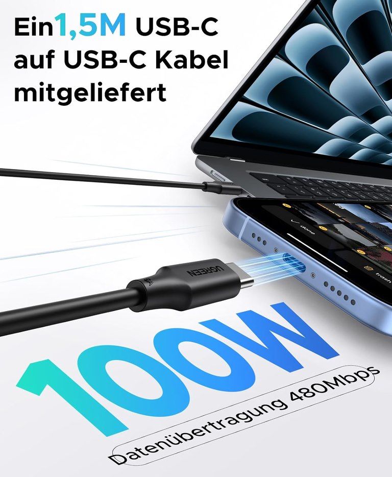 ⚡️ UGREEN USB C 45W Netzteil mit Fast Charge & GaN für 13,94€ (statt 18€)