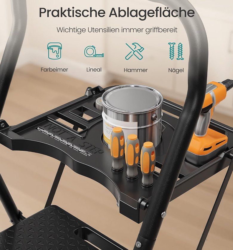 🪜 SONGMICS Trittleiter mit Klapptritt aus Stahl & 4 Stufen für 37,99€ (statt 47€) 🪜 SONGMICS Trittleiter mit Klapptritt aus Stahl & 4 Stufen für 37,99€ (statt 47€)