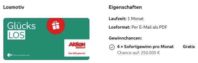 🍀 Aktion Mensch 🤞 Glücks-Los kaufen & zweites Los geschenkt erhalten 🍀 Aktion Mensch 🤞 Glücks Los kaufen & zweites Los geschenkt erhalten