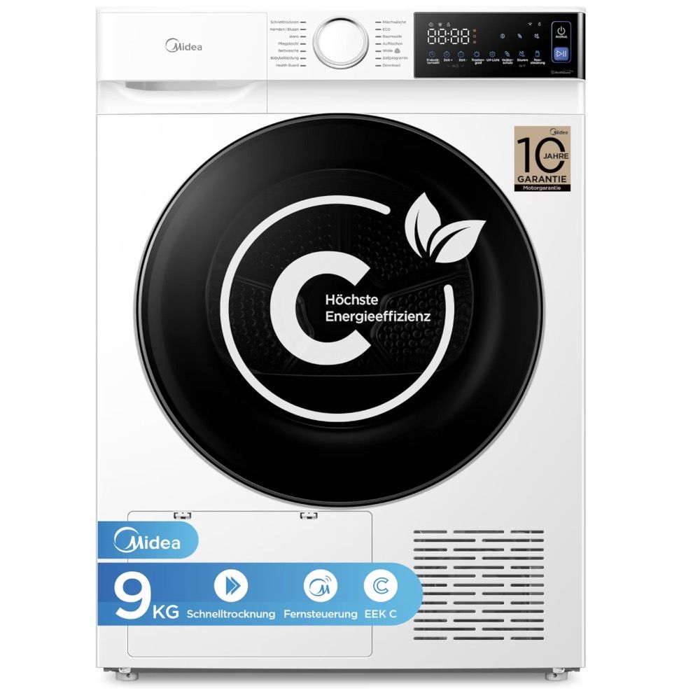 🧺 Midea V5 Wärmepumpentrockner mit 9kg für 467€ (statt 550€)
