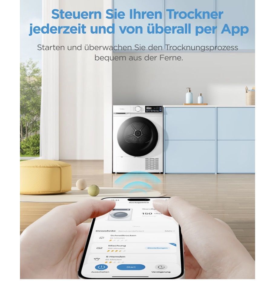 🧺 Midea V5 Wärmepumpentrockner mit 9kg für 467€ (statt 550€) 🧺 Midea V5 Wärmepumpentrockner mit 9kg für 467€ (statt 550€)