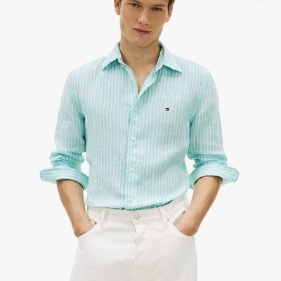 🩵👔 Tommy Hilfiger Regular Fit Bengal Stripe Pure Linenhemd für 56,95€ (statt 85€)