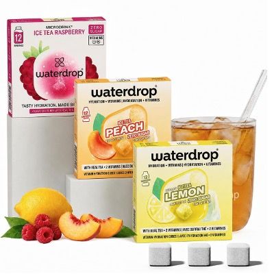 🍋 Waterdrop Microdrink Eistee 36 Drops Pfirsich, Zitrone & Himbeere 🍑 für 16,15€ (statt 29€)