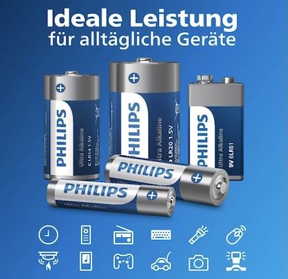 🔋 96x Philips Ultra AA- & AAA-Alkali-Batterien für 19,73€ (statt 30€) 🔋 96x Philips Ultra AA & AAA Alkali Batterien für 19,73€ (statt 30€)