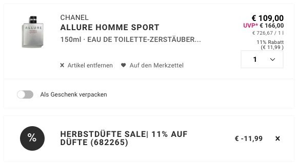 🌼 Chanel Allure Homme Sport 150ml ‼️ Herren Eau de Toilette ➡️ für 97,01€ (statt 160€) 🌼 Chanel Allure Homme Sport 150ml ‼️ Herren Eau de Toilette ➡️ für 97,01€ (statt 160€)