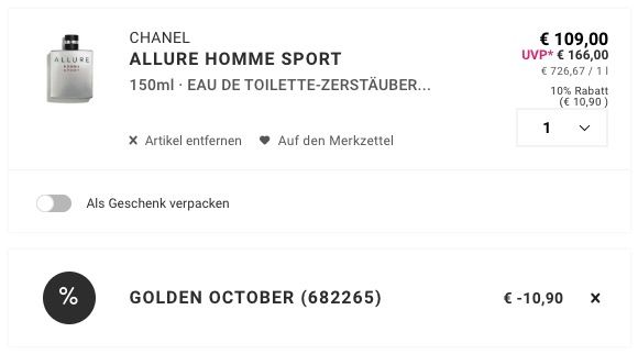 🌸 CHANEL Égoiste Platinum Herren Eau de Toilette 100ml ➡️ für 98,10€ (statt 137€) 🌸 CHANEL Égoiste Platinum Herren Eau de Toilette 100ml ➡️ für 98,10€ (statt 137€)