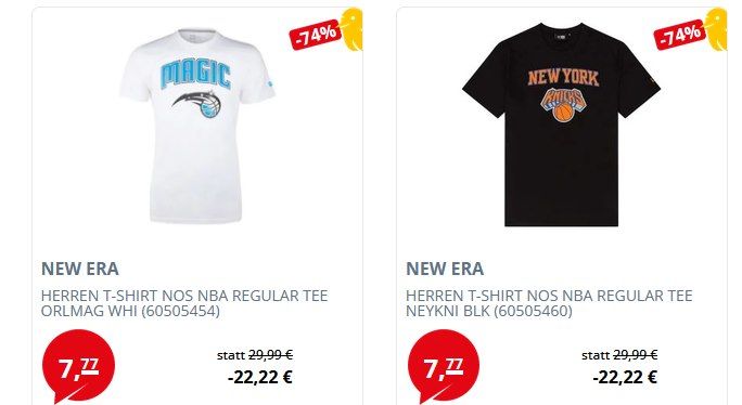 👕🧢 New Era Sale bei Picksport - z.B. Shirts ab nur 7,77€ 👕🧢 New Era Sale bei Picksport z.B. Shirts ab nur 7,77€