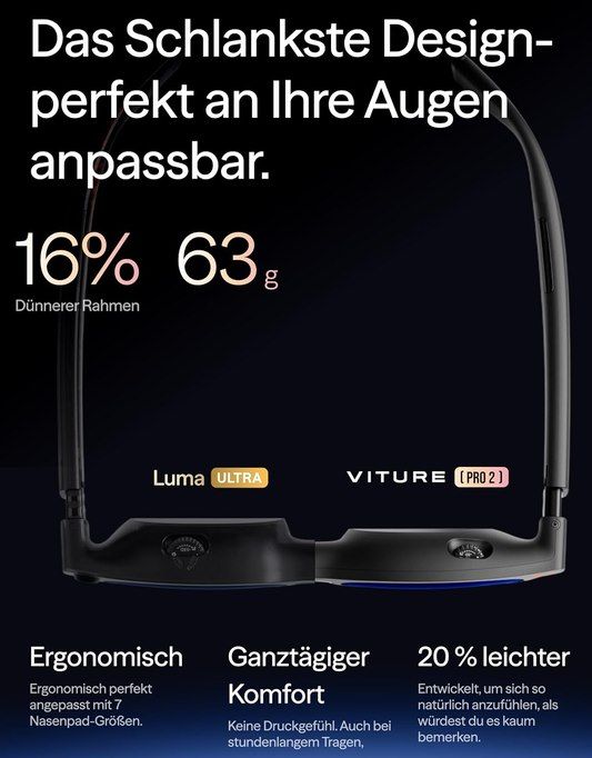 đ¶ïž VITURE Pro 2 XR Brille mit UltraClarity 3.0 120 Hz, 1.600 Nits, 50° FOV fĂŒr 329⏠(statt 349âŹ) đ¶ïž VITURE Pro 2 XR Brille mit UltraClarity 3.0 120 Hz, 1.600 Nits, 50° FOV fĂŒr 329⏠(statt 349âŹ)