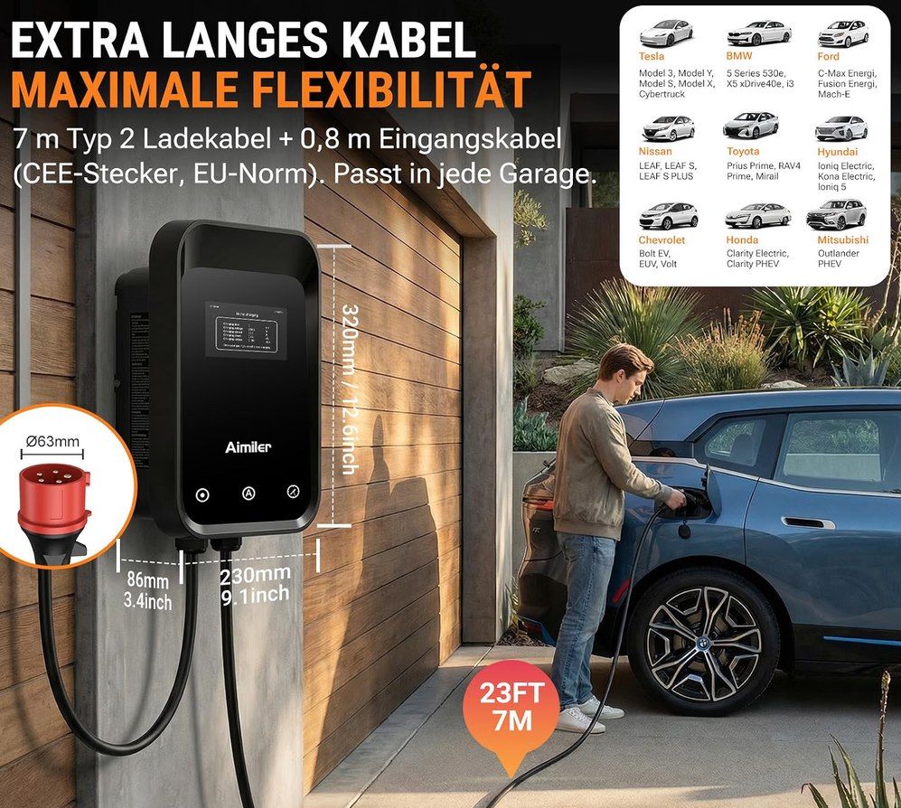 đ AIMILER 22kW Wallbox mit LCD & App fĂŒr 171,59⏠(statt 286âŹ) đ AIMILER 22kW Wallbox mit LCD & App fĂŒr 171,59⏠(statt 286âŹ)