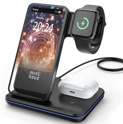 ⚡️ Minthouz 3 in 1 Wireless Charger mit 18W Adapter für 11€ (statt 37€)