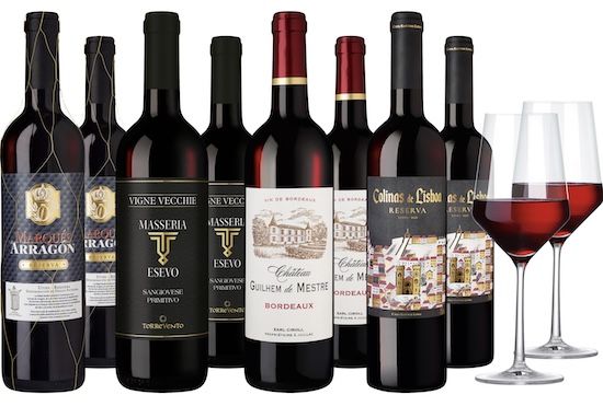 🍷 8er Weinpaket goldprämierte Rotweine + 2 Zwiesel Gläser für 39,90€ 🍷 8er Weinpaket goldprämierte Rotweine + 2 Zwiesel Gläser für 39,90€