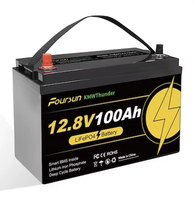 🔋 Foursun 12V 100Ah LiFePO4-Akku mit Niedertemperatur-BMS-Schutz für 121,27€ (statt 180€)
