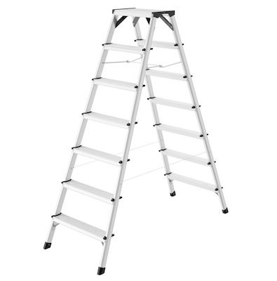 🪜 Hailo D60 StandardLine Alu-Doppelstufenleiter, 2 x 7 Stufen für 130,40€ (statt 196€)