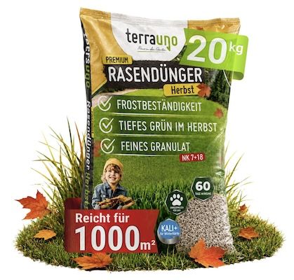 🌱 20kg TerraUno Premium Herbst-Rasendünger für 36€ (statt 43€)