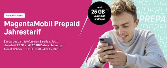 🔥 TOP 📱 Telekom MagentaMobil Prepaid Jahrestarif inkl. 300GB für 99,95€ + 100€ Startguthaben
