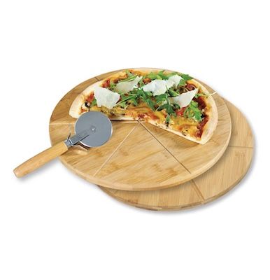 🍕 2er Set Kesper Bambus-Pizzateller (32 cm) + Pizzaschneider für 9,99€ (statt 28€)