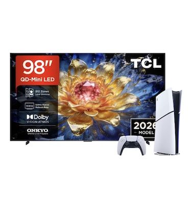 📺 TCL 98T8D 98 Zoll 4K QD-Mini LED + 🎮 PlayStation 5 Digital für 1.999€ (statt 2.568€)