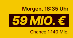 💰🤑 Jackpot 59 Mio.: 2 Eurojackpot Felder für nur 0,20€ (statt 5,20€)   nur Neukunden