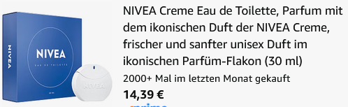 🌸 NIVEA Creme Unisex Eau de Toilette 30ml ab 14,39€ (statt 24€) 🌸 NIVEA Creme Unisex Eau de Toilette 30ml ab 14,39€ (statt 24€)