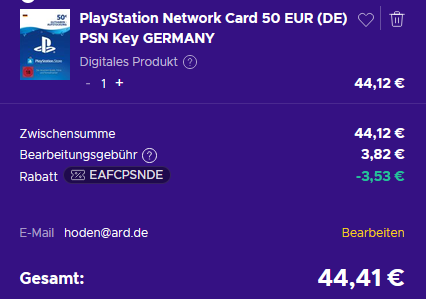 😍 Perfekt für GTA VI 🎮 50€ Playstation Network (PSN) Guthaben für 44,41€ 😍 Perfekt für GTA VI 🎮 50€ Playstation Network (PSN) Guthaben für 44,41€