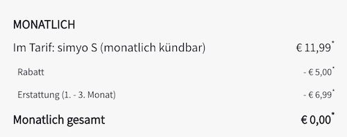 KRASS! 🧨 3 Monate simyo Allnet +25GB komplett KOSTENLOS ➡️ danach bei Bedarf 6,99€ mtl. KRASS! 🧨 3 Monate simyo Allnet +25GB komplett KOSTENLOS ➡️ danach bei Bedarf 6,99€ mtl.