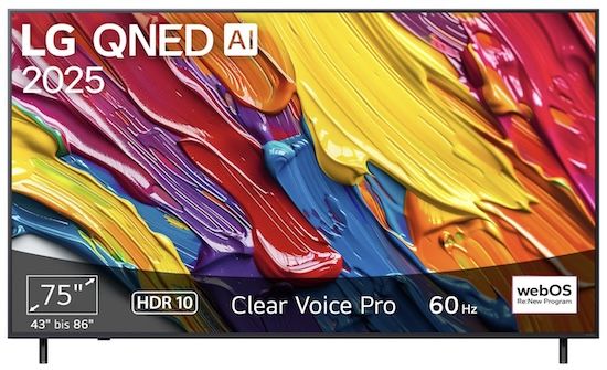 📺 LG 75QNED82A6   75 Zoll UHD Fernseher für 647€ (statt 730€)