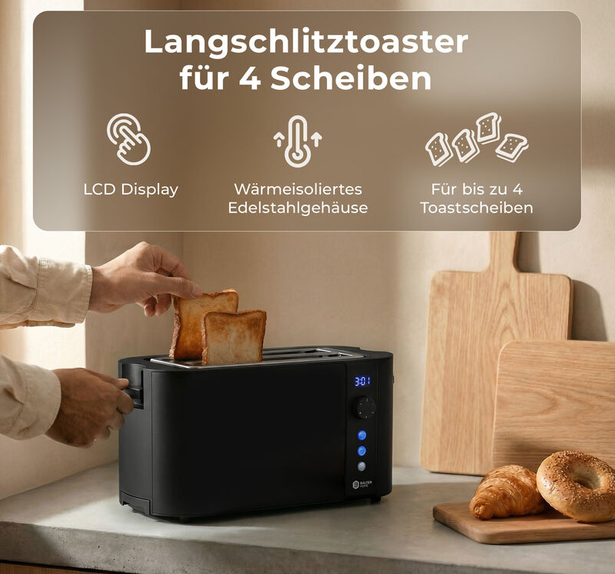 🍞🍞 Balter TS-04-LCD 4 Scheiben Langschlitz Toaster 1.500W für 33,24€ (statt €) 🍞🍞 Balter TS 04 LCD 4 Scheiben Langschlitz Toaster 1.500W für 33,24€ (statt €)