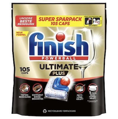 🍽️ 3x 105er Pack Finish Ultimate Plus Fresh Spülmaschinen Caps für 46,67€ (statt 60€)