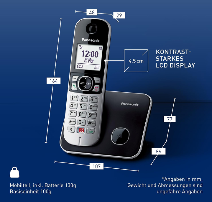 📞☎️ Panasonic KX TG6851GB DECT Schnurlostelefon für 27,99€ (statt 45€)