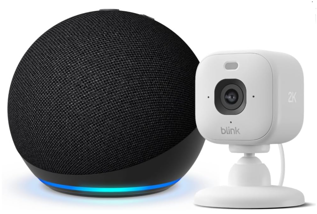 🎶📷 Amazon Echo Dot + Blink Mini 2K+ Überwachungskamera für 39,99€ (statt 65€)