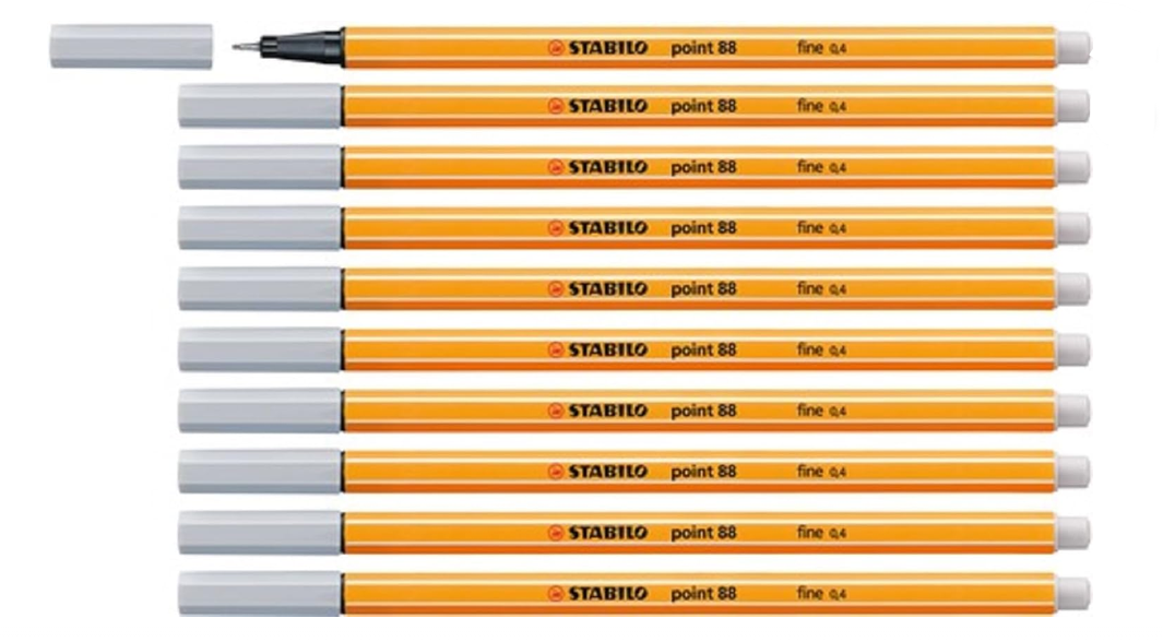🖋️ 10er Pack STABILO Fineliner point 88 Stifte in Hellgrau für je 3,72€ (statt 11€)