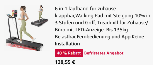 🏃🏻♀️🏃♂️ Acezoe Walking Pad bis 10% Steigung für 138,55€ (statt 230€) 🏃🏻♀️🏃♂️ Acezoe Walking Pad bis 10% Steigung für 138,55€ (statt 230€)