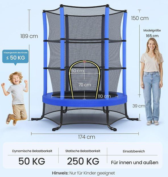 🧒 SONGMICS Kindertrampolin (174 cm) mit Sicherheitsnetz für 53,99€ (statt 65€) 🧒 SONGMICS Kindertrampolin (174 cm) mit Sicherheitsnetz für 53,99€ (statt 65€)