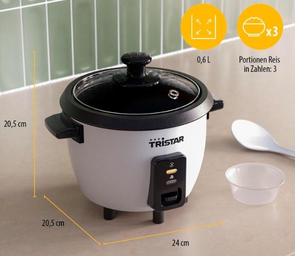 🍚 Tristar Reiskocher 0,6L mit Antihaft Innentopf & Warmhaltefunktion für 17,99€ (statt 27€) 🍚 Tristar Reiskocher 0,6L mit Antihaft Innentopf & Warmhaltefunktion für 17,99€ (statt 27€)