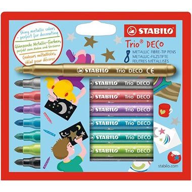 ✍🏻 8er Pack Stabilo Trio Deco Metallic-Filzstift mit robuster XL-Spitze für 5,89€ (statt 10€)