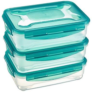 🍱 3er Pack Amazon Basics Lebensmittelboxen mit Deckel, 1,2L für 4,94€ (statt 8€)