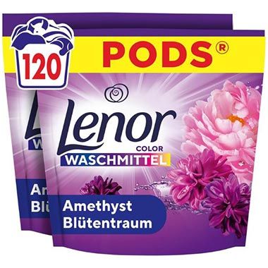 🫧 120er Pack Lenor Pods Amethyst Blütentraum Waschmittel für 24,99€ (statt 35€)