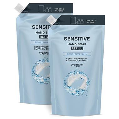 8 Liter! 🧼 4 x 2L by Amazon Sensitive Handseife Nachfüllpack ab 8,25€ (statt 14€)
