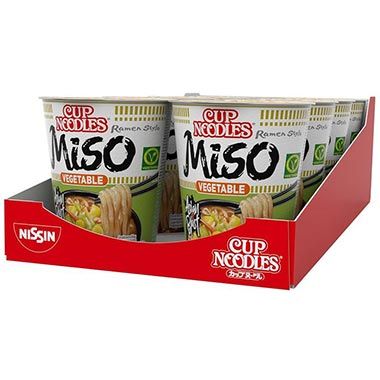 🍜 8er Pack Nissin Cup Veggie Miso Instant-Nudeln Japanischer Art ab 7,62€ (statt 12€)