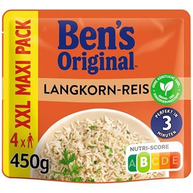 1,8kg 🍚 4 x 450g Ben’s Original Express Reis XXL ab 12,61€ (statt 18€)